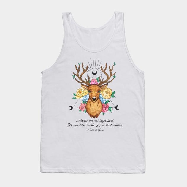 Floral Deer ToG Quote Tank Top by TG_Art